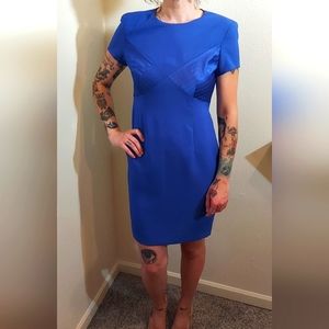 Vintage 80s Liz Claiborne Blue Pencil Dress, Size 6
